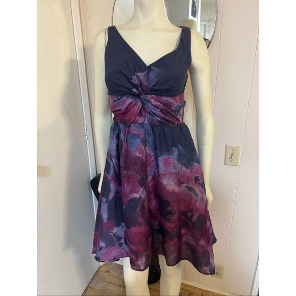 Lela Rose/Neiman Marcus for Target Twist Front Sleeveless Plum Cocktail Dress Si - Picture 1 of 4